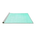 thumbnail image 2 of Ahgly Company Machine Washable Indoor Rectangle Solid Turquoise Blue Modern Area Rugs, 5' x 7', 2 of 4