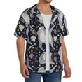 thumbnail image 2 of Balery Sloths Dancing Men's Casual Button Down Shirt Short Sleeve Textured Summer Cuban Beach Shirts-Small, 2 of 7