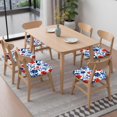 thumbnail image 6 of Pioneer Flower Seat Covers for Dining Room Chairs Set Of 6,Stretch Printed Washable Chair Seat Cover with Elastic Ties and Button,Removable Waterproof Couch Cushion Covers, 6 of 6