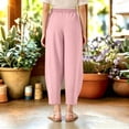 thumbnail image 5 of LvhaoGJOB Kids' Wide-Leg Pants - Soft, Elastic Waist & Pockets - Pink 9-10 Years, 5 of 5