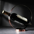 thumbnail image 3 of Metal Single Tabletop Wine Rack – Freestanding Countertop Decorative Wine Bottle Holder, Unique Wine Gifts and Accessories for Wine Lovers (Oil Rubbed Bronze), 3 of 15