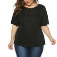 thumbnail image 4 of ZKCCNUK Women Casual Summer Plus Size Short Sleeve T Shirt Top Blouse Summer Plus Size Tops 2026, 4 of 9