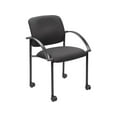 thumbnail image 6 of Lorell Guest Chair with Arms Black Seat - Black Steel Frame - Four-legged Base - Black - 17.50" Seat Width x 17" Seat Depth - 23.5" Width x 23.5" Depth x 33" Height - 2 / Carton, 6 of 9