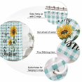 thumbnail image 6 of Sunflower Waterproof Fabric Shower Curtain,Teal Green Check You Are My Sunshine Bee Waterproof Fabric Shower Curtain for Bathroom Curtains Bathtubs Hotel Shower Curtains with 12 Hooks Standard 72x72, 6 of 8