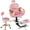 Pink-Gold, variant on KIGOTY Pedicure Chair No Plumbing, 360° Swivel Hydraulic Adjustable Pedicure Station with Stool, Lumbar Pillow , Footrest for Nail Salon, Pink-Gold