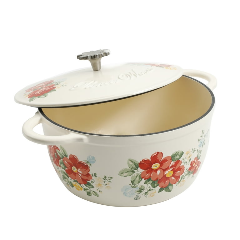 The Pioneer Woman Vintage Floral 4 Quart Dutch Oven with Lid