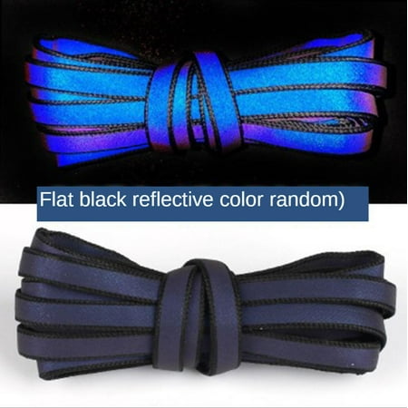 

New 3 Colors Holographic Reflective Shoelaces Double-sided Reflective High-bright Reflective Flat Laces Sneakers Shoe Laces