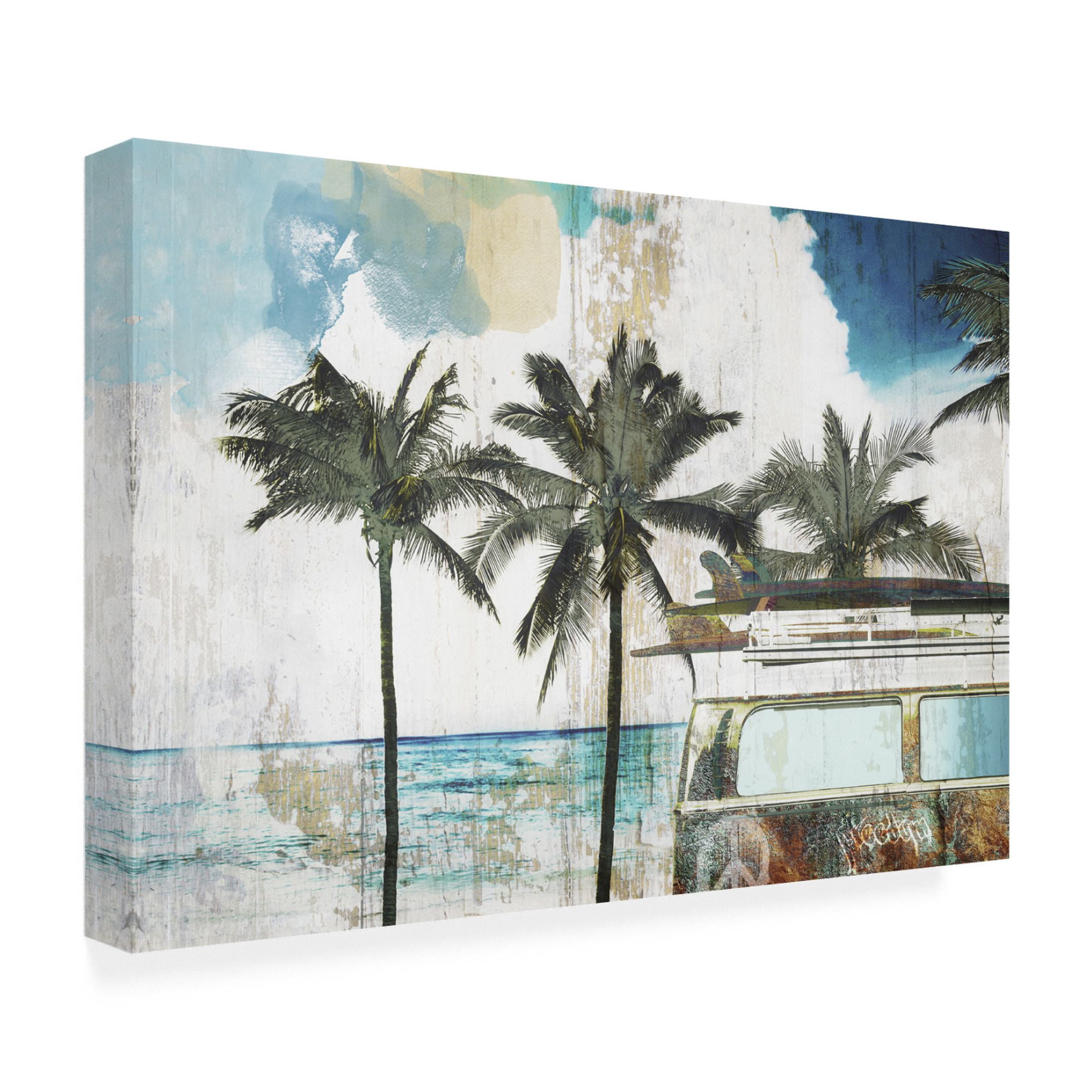 Canvas Wall Art - Sasha 'Beach Day' Wall Art for Living Room, Bedroom, or Office Décor by Trademark Fine Art - 24 x 16 Inches