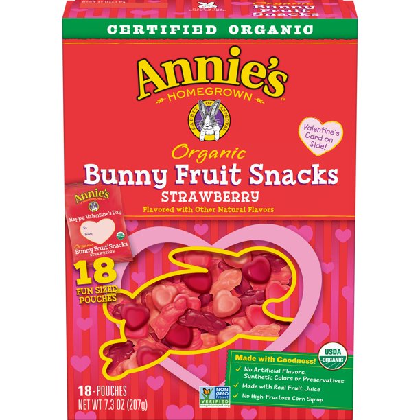 Annie's Valentine's Organic Bunny Fruit Snacks, 18 ct, 0.4 oz