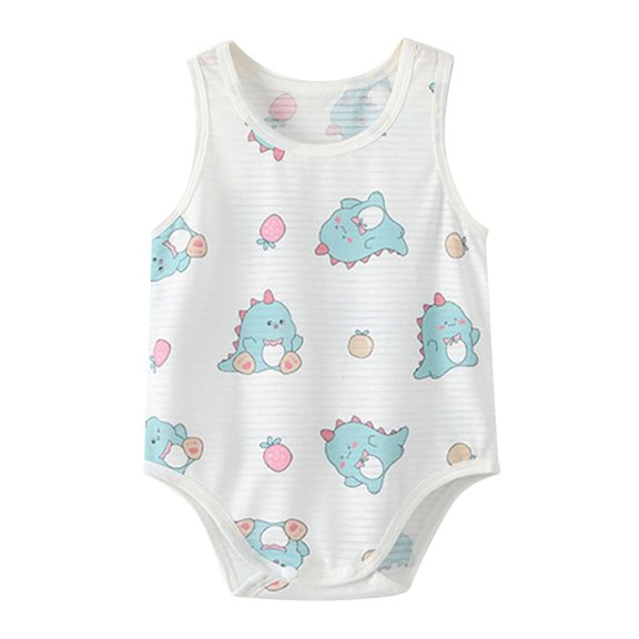 Vividxx Baby Boys Romper Jumpsuit Sleeveless Bodysuit Soft Summer Onesie For Indoor Comfortable Elastic Clothes Solid Color O-Neck Stylish Dailywear