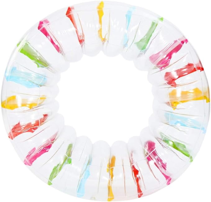 40 Inch Large Inflatable Water Wheel Roller Float Colorful Pool Float with Repair Patches for Family Indoor Outdoor Pool Lake Beach Backyard Lawn