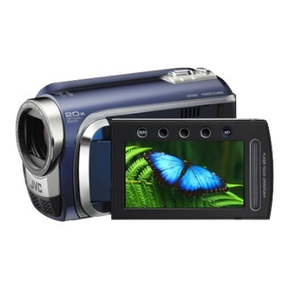 JVC Everio GZ-HD300AUS - Camcorder - 1080p - 3.05 MP - 20x optical zoom - Konica Minolta - HDD 60 GB - flash card - sapphire blue
