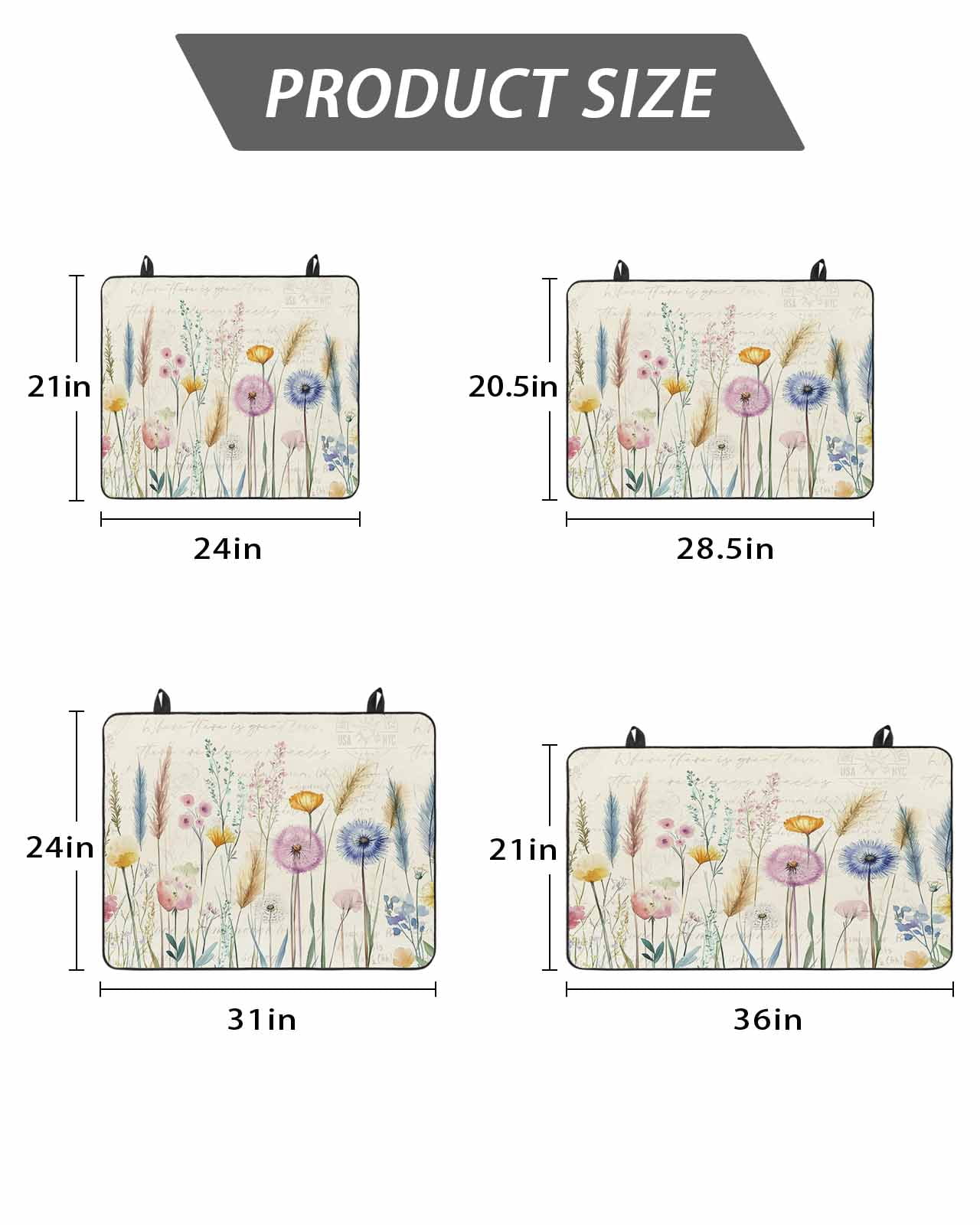 Stove Top Covers for Electric Stove, Leaf Wildflower Glass Stovetop Cover Protector, Vintage Country Plant Floral Leaves Induction Cooktop Protector Oven Mat for Kitchen Countertop 24"x21"