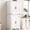 White, variant on S-HOME 71" Tall Vintage Inspired Embossed Texture Pantry Cabinet with 3 Pull Out Organizers and 6 Door Shelves for Freestanding Kitchen Storage Solution, White
