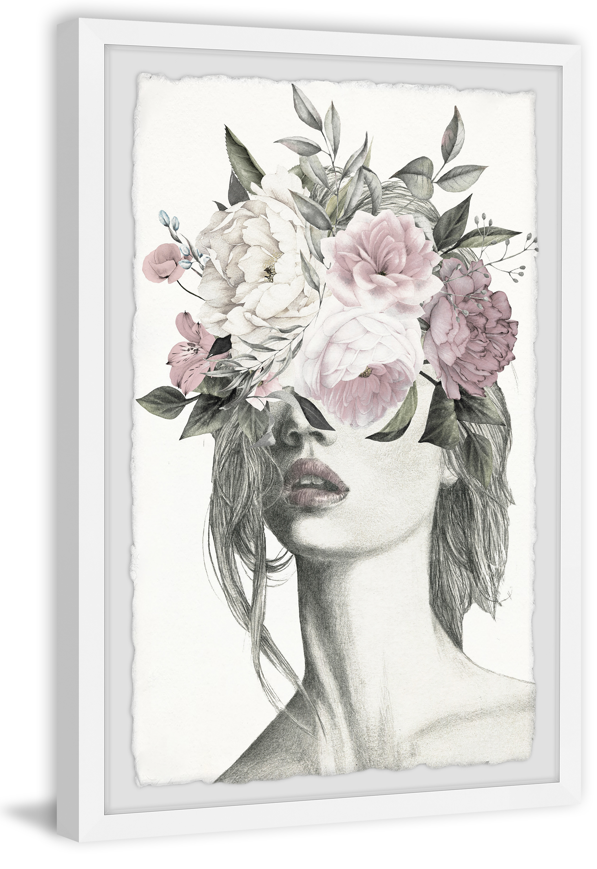 Marmont Hill Smokey Flower Crown Framed Wall Art