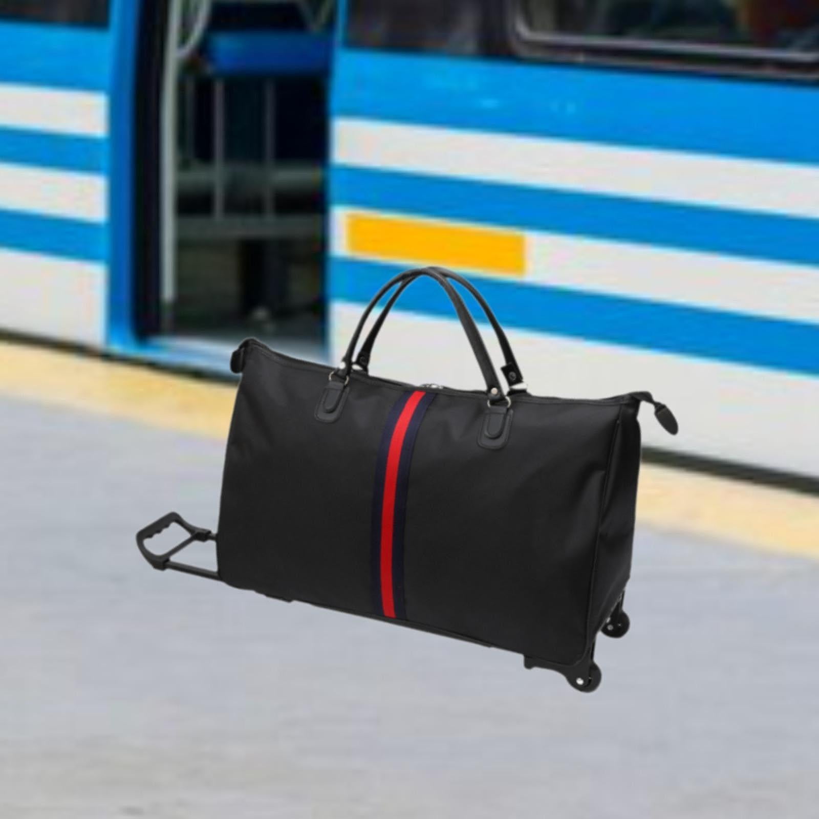 Wzmzjy Rolling Duffel Bag Portable Travel Duffel Bag for Camping Air or Car Travels 50 cmx22 cmx35 cm