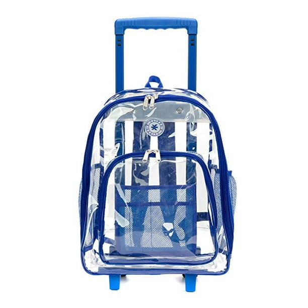 KCliffs Rolling Clear Backpack Heavy Duty See Through Wheeled