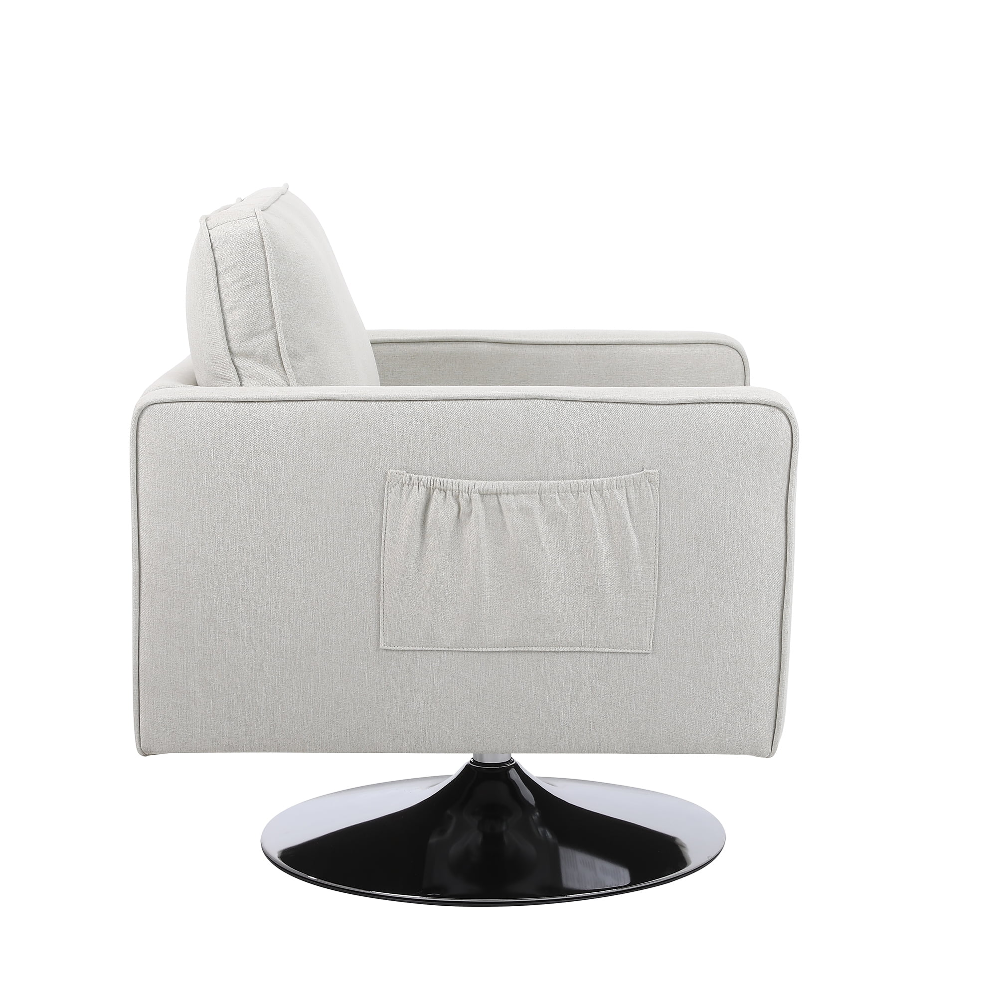 Resenkos Modern Swivel Barrel Chair for Living Room, Upholstered Accent Chair Armchair with Metal Base, Beige Resenkos Modern Swivel Barrel Chair for Living Room, Upholstered Accent Chair Armchair with Metal Base, Beige