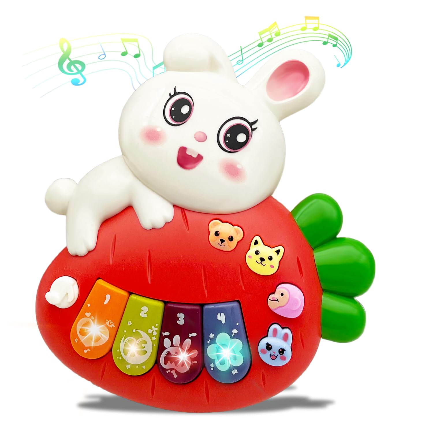 Baby Piano Toy Electronic Keyboard with Animals Sounds, Musical Toys for Babies 12M+(Rabbit)