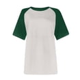 thumbnail image 5 of Tittly T Shirts for Women Spring Tops for Women Womens T Shirts Short Sleeve Color Block Loose Fit Casual Summer Tops Comfy Blouses Basic Tees Tshirts Shirts Basic Tees AG XXL, 5 of 6