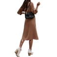 thumbnail image 4 of Xuanfei Women Lapel Neck Buttons Waistband Long Sleeve Midi Dress, 4 of 4