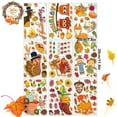 thumbnail image 2 of 104 PCS Thanksgiving Window Clings Fall Leaves Window Stickers Decorations Autumn Pumpkin Maple Leaves Turkey Window Decals for Thanksgiving Fall Home Party Decorations, 2 of 7
