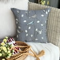 thumbnail image 4 of Euro Sham Cover, Gray Euro Pillowcases 26x26 inch (65x65 cm), Silk Euro Pillow Shams, Birds, Pigeon, Sequins Embellished, Contemporary Euro Sham Covers - Pigeon Story, 4 of 12