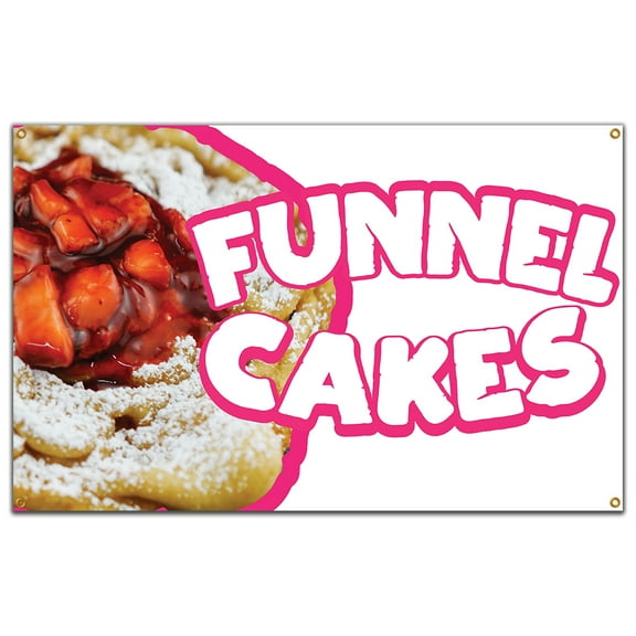 SignMission B-60 Funnel Cakes 219 60 in. Concession Stand Food Truck Single Sided Banner - Funnel Cakes 2