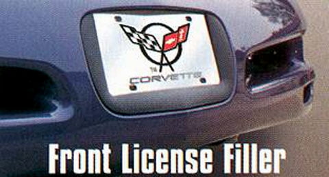 Chevrolet Corvette C3 Black Coated Metal License Plate Frame Holder Baronlfi