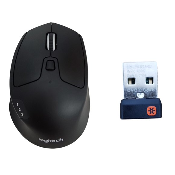 Logitech M720 Triathlon Bluetooth Wireless Optical Mouse with Unifying Receiver (Renewed)