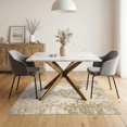 thumbnail image 3 of ODIKA 5'x7' Washable Area Rug Beige Traditional Floral Vintage Distressed Vine with Blossoms for Small Living Room, Bedroom, Easy Care, Non-Shedding, Pet Friendly, 3 of 7