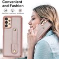 thumbnail image 6 of ELEHOLD Samsung Galaxy A13 4G Wallet Case, Flip Card Slots Magnetic Button Kickstand Function Non-Slip Wristband Crossbody Shoulder Strap for Samsung Galaxy A13 4G Fashion Leather Case,Rosegold, 6 of 7
