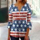 thumbnail image 2 of Blusas de Manga Corta para las Mujeres Impresas 3/4 Manga Cuello Redondo Blusa Casual, Ligero Diario Superior, 2 of 5