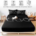 thumbnail image 5 of Full Size Fitted Sheet Set - Black Halloween 3 Piece Bedding Sets 16" Deep Pocket Fitted Sheet with 2 Pillowcases, Funny Ghost Cute Cartoon Spooky Brushed Microfiber Hotel Luxury Bed Sheets, 5 of 9