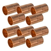 PROCURU 1/2-Inch Copper Coupling With Stop C x C Sweat Connection, Certified Lead Free (0.5 Inch (1/2"), 10-Pack)