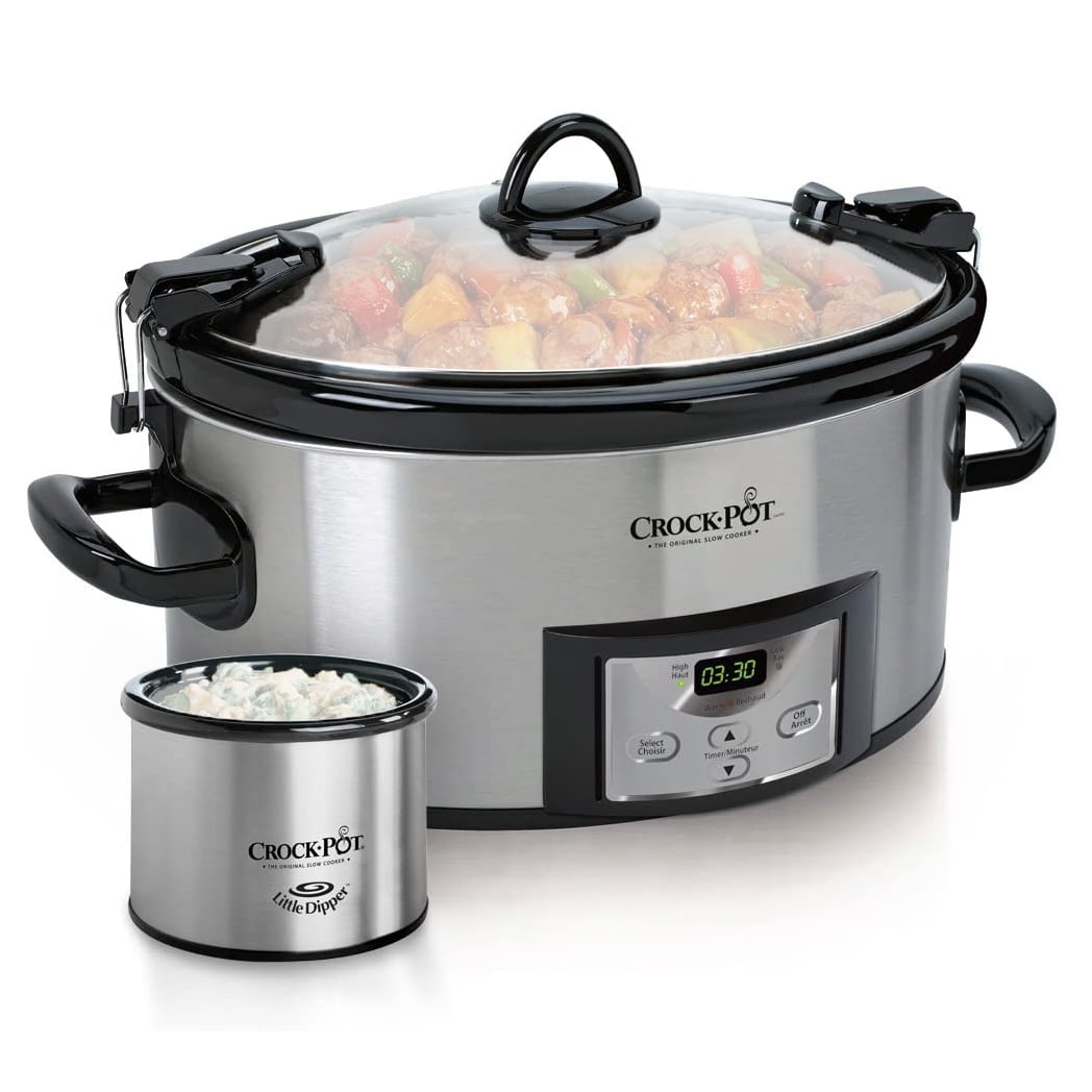 Crockpot SCCPVL619SA 6Quart Metallic Cooker with Hinged Lid Black