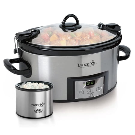 Crock-pot SCCPVL619-S-A 6-Quart Metallic Cooker with Hinged Lid - Black