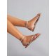 thumbnail image 3 of Fashion Women's Open Toe Sandals With Round Front And Metal Thin Straps, Comfortable And Versatile, Buckle Strap And Flat Heel, 3 of 4