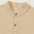 thumbnail image 6 of IYTR Mens Cotton Henley Shirts Long Sleeve Collar Button Casual Loose Lightweight T-Shirts with Pocket (Khaki,XXXL), 6 of 9