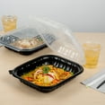 thumbnail image 4 of Thermo Tek 54 oz Black Plastic Clamshell Container - Microwavable - 10 1/4" x 9" x 3" - 50 count box, 4 of 11