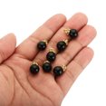 thumbnail image 4 of Unique Bargains Pendentifs Perles Factices 10 mm, Lot de 100 Perles Rondes Imitation Perle avec Strass, Noir Doré, 4 of 6