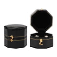 thumbnail image 2 of Sonducket Caja Anillo Geométrico Cajas creativas Joyas de cuero Estuche creativo Organizar Titular Bandeja Accesorios Boda Mujeres Ropa, zapatos y accesorios Miscelánea Negro, 2 of 6