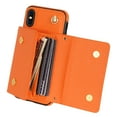 thumbnail image 6 of Allytech for Applel iPhone X Case, iPhone XS Wallet Case, Premium PU Leather Multiple Cards Slots Large Space Wallet Case with Crossbody Shoulder Strap for Girls Women - Orange, 6 of 8