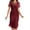 #103 Wine-A12, variant on Women Smocked Chiffon Dresses Tiered Layered Tulle Crew Neck Formal Maxi Dresses Knee Length Short Sleeve Petite Length Midi Dresses Wine XL