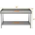 thumbnail image 2 of BENESKY 48 x 24 IN Stainless Steel Work Table, Commercial Prep Heavy-Duty Stainless Steel Kitchen Island with Backsplash and Undershelf, for Kitchen Restaurant Home and Hotel, 2 of 7