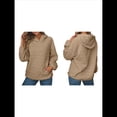 thumbnail image 2 of Sudadera con Capucha para Mujer, Sudadera de Larga, Holgada y con Bolsillos. Caqui S, 2 of 6