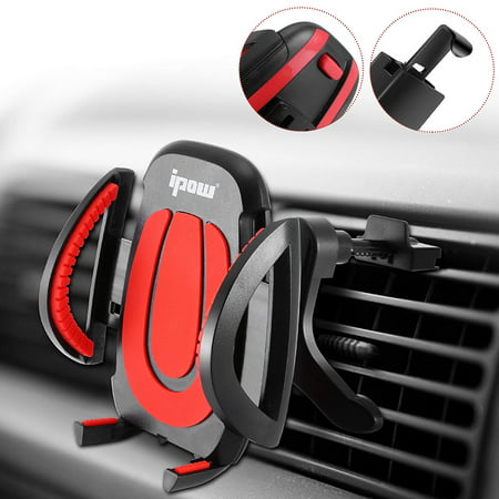 IPOW Car Vent Cell Phone Holder, Air Vent Car Phone Mount Universal for iPhone Xs X 8 Plus 7 7Plus 6 Samsung Galaxy S9 S8 S7 S6 Google Nexus Sony LG Huawei GPS and Other (Best Car Phone Mount Iphone 6)