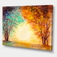 thumbnail image 3 of Alley Through The Turquise Park In Autumn Sunset 32 in x 24 in Painting Canvas Art Print, by Designart, 3 of 4