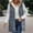 Gray, variant on Women's 2023 Warm Winter Vest Coats Reversible Sherpa Lined Long Hooded Puffer Vest Jacket Fleece Hoodie Outerwear