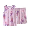 thumbnail image 3 of Hiijoy Toddler Girls Pajamas Cartoon Print Tank Top Shorts Breathable Homewear, Sizes 3-4T, 3 of 3